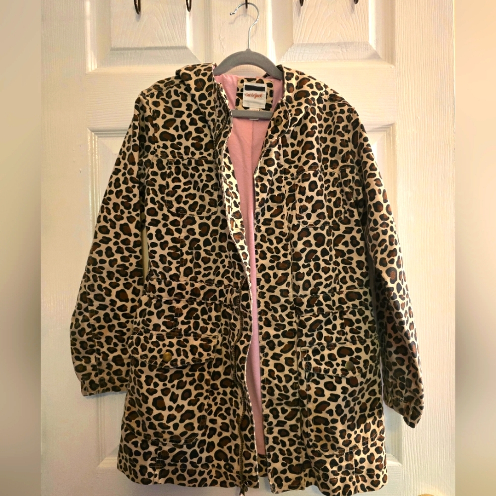 Cat & Jack leopard girls jacket, size 10/12